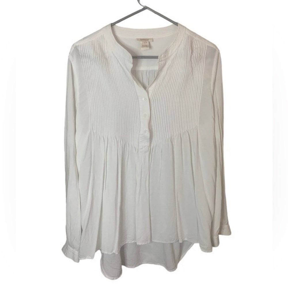 Sundance Button Down Sheer Long Sleeve Blouse Size Large